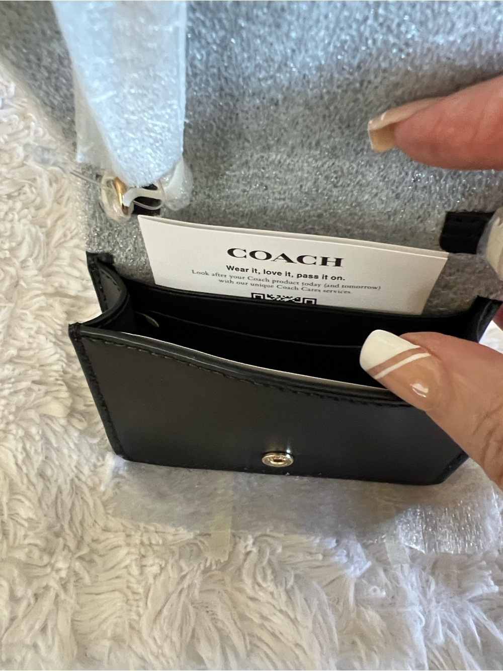 Coach Signature Mini Wallet on Gold Chain Brown/Black Canvas with Gold Logo - Picture 9 of 12